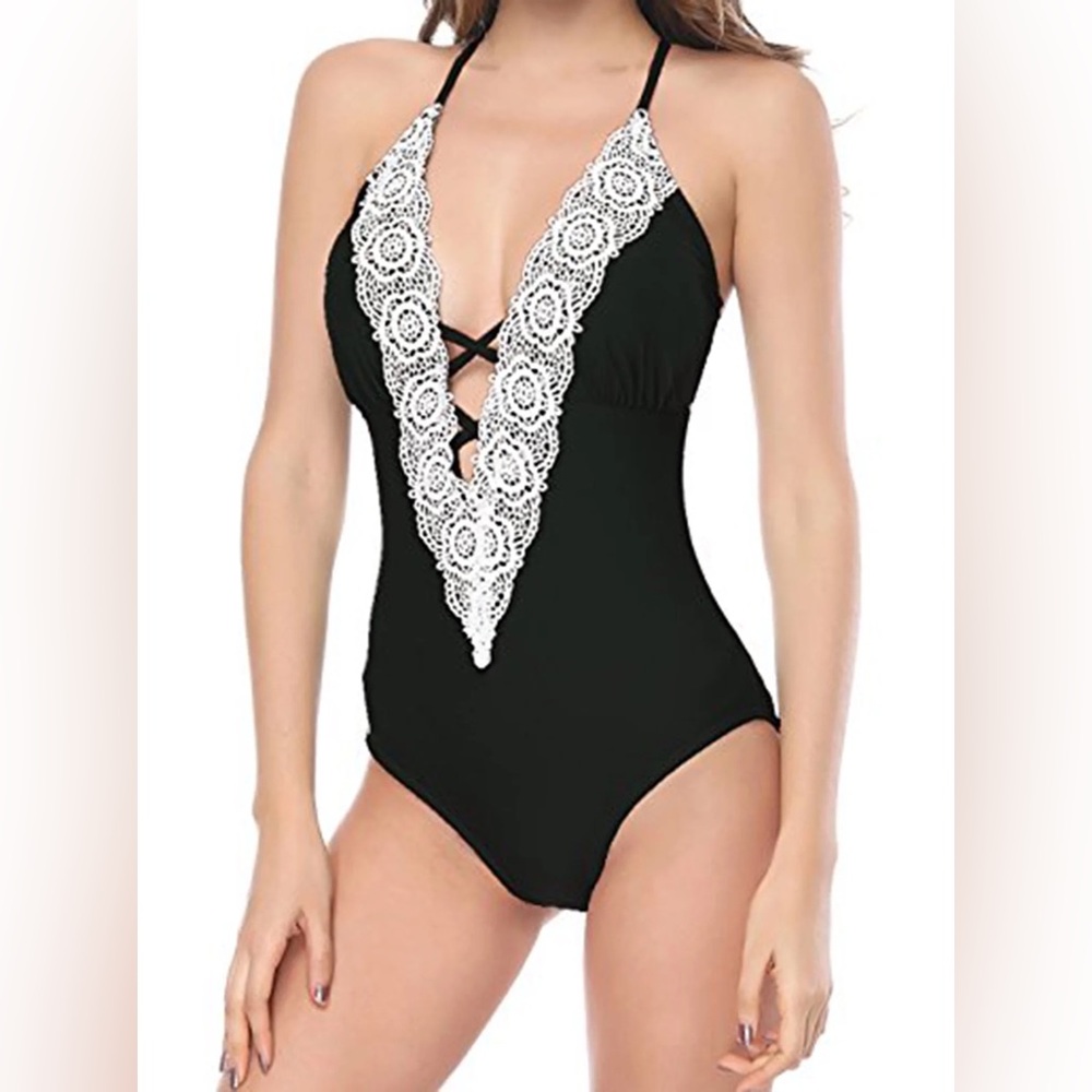 YOLIPULI‎ Vintage Lace One Piece Swimsuit